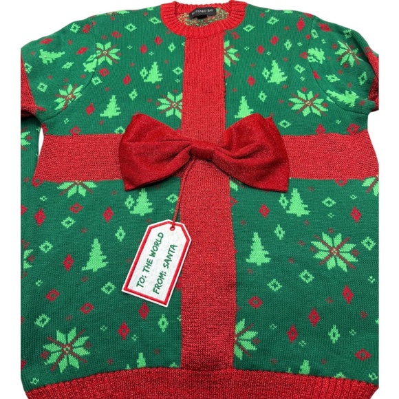 Blizzard Bay Gift to the World Present Bow Christmas Sweater - Picture 3 of 9